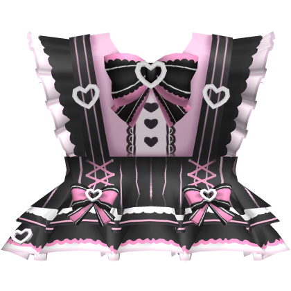 kawaii jirai kei black pink frilly dress