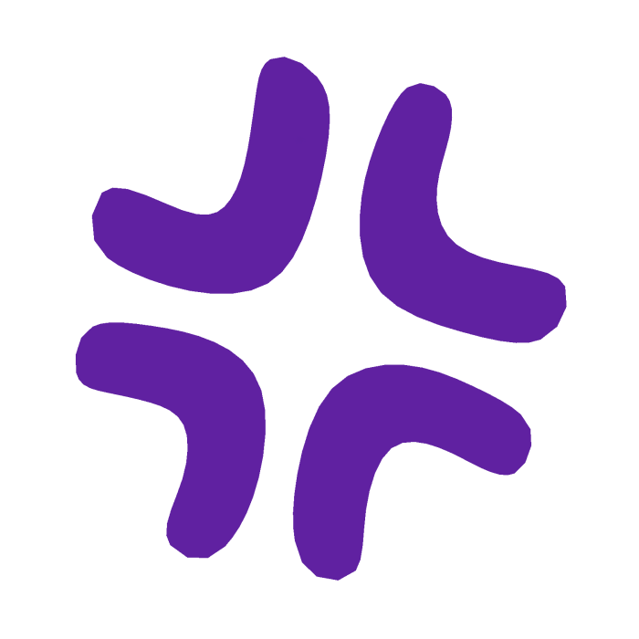 ♡ Cute Angry Anime Expression Sticker Dark Purple