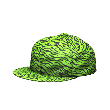 Green Sideswept Zebra Stripes Cap