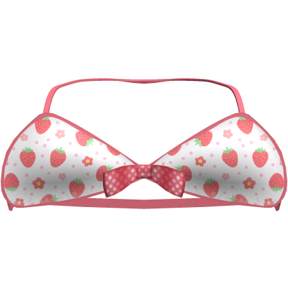 cute red and white strawberry top Roblox item