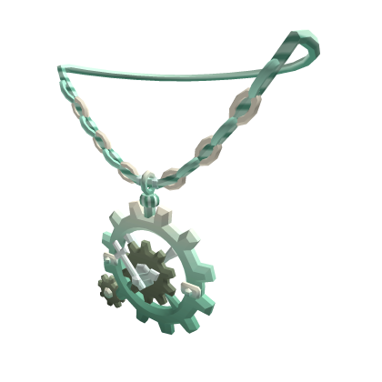 Silver Clockwork Gear Pendant Necklace (Pastel Min
