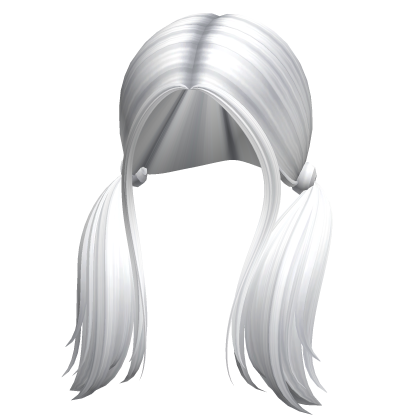 -',ৎ Straight Shaggy Preppy Pigtails in White