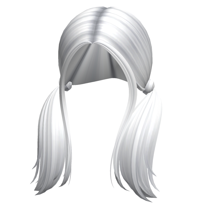 -',ৎ Straight Shaggy Preppy Pigtails in White