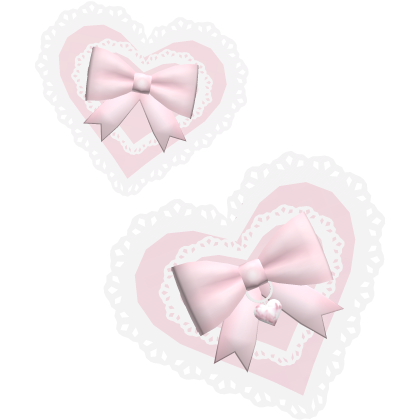  Pink jirai kei heart head piece with lace ruffles
