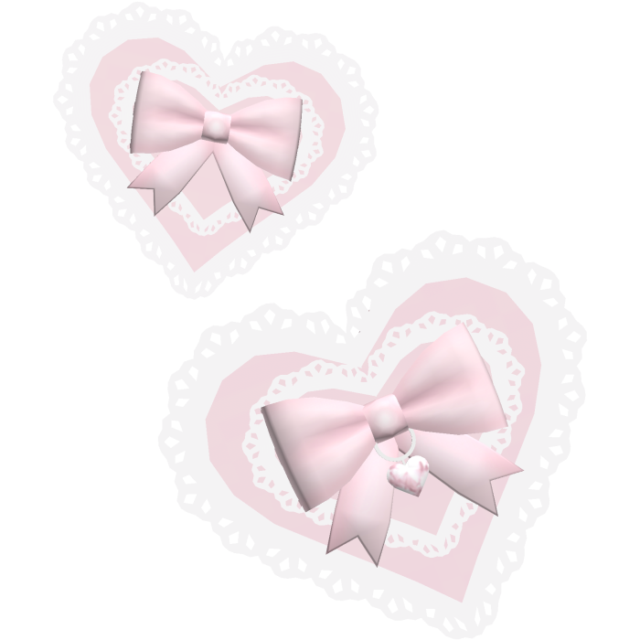  Pink jirai kei heart head piece with lace ruffles