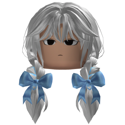 Twin Braided Hair w/ Bows (Silver)