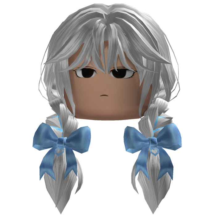 Twin Braided Hair w/ Bows (Silver)