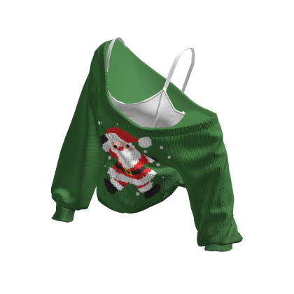 Santa Cozy Baggy Christmas Sweater Green
