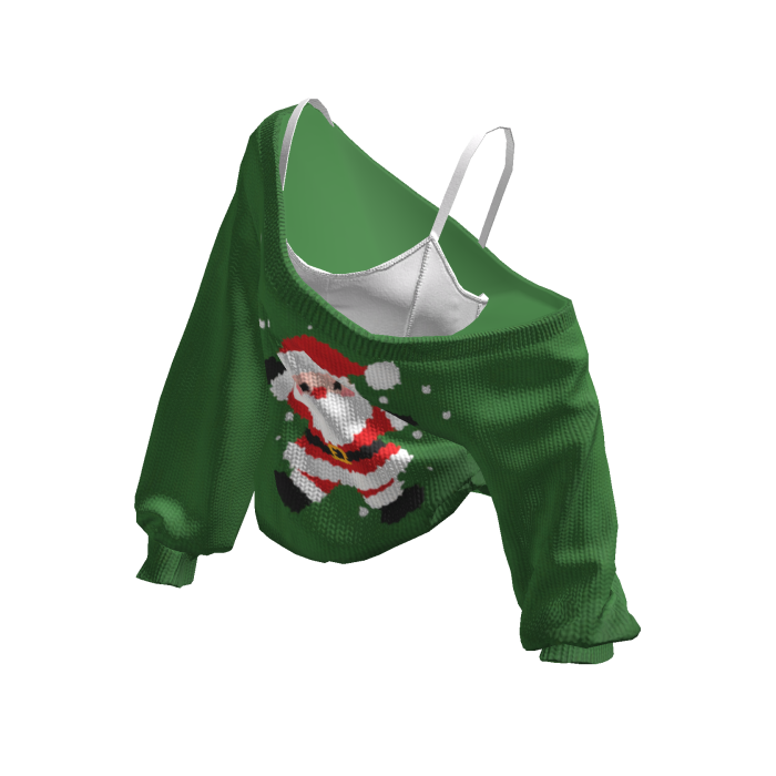 Santa Cozy Baggy Christmas Sweater Green