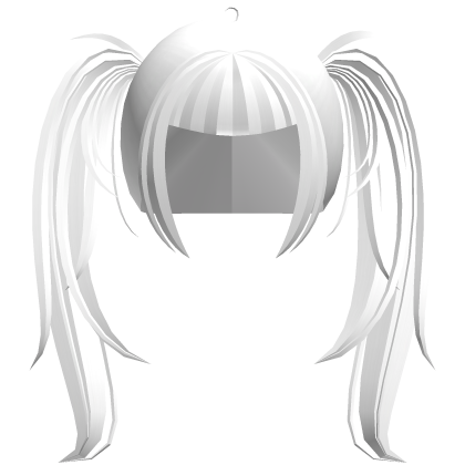 alt y2k messy straight pigtails in white