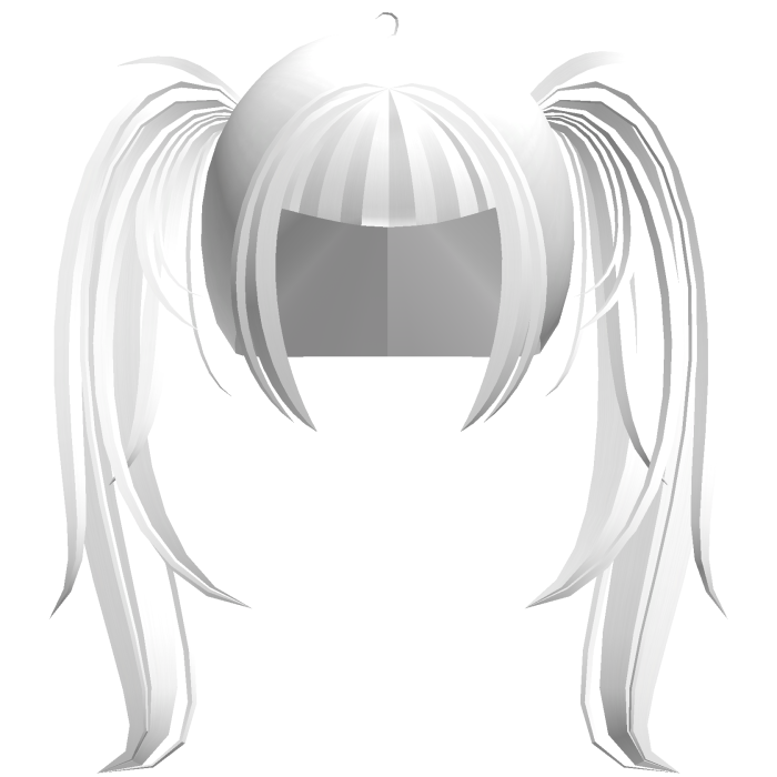 alt y2k messy straight pigtails in white