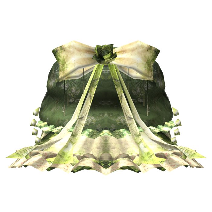 Nature Vintage Antique Bow Skirt Bustle Green