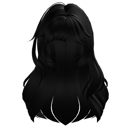 Cute Long Messy hair (Black) Roblox item