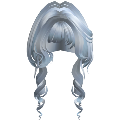 Anime Soft Curly Hair w/ Bangs (Sky Blue)