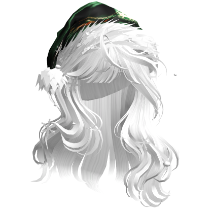Christmas Hair w/Santa Hat (White)