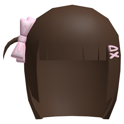 wii mii low poly brown side ponytail hair