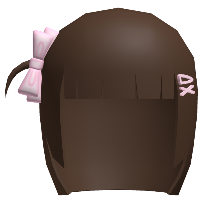 wii mii low poly brown side ponytail hair