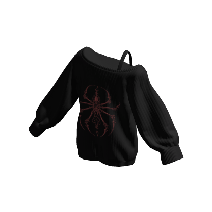 Y2K Spider Off Shoulder Oversized Sweater thumbnail