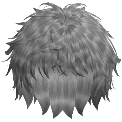 Fluffy Messy Anime Emo Boy Hair Grey Roblox item