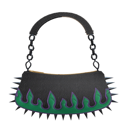 Green Spiked Flame Shoulder Bag