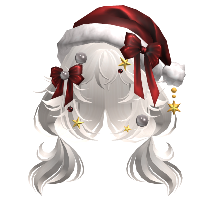 Festive Curly Christmas Ribbon Pigtails Blonde