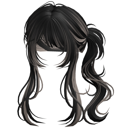 Messy Vamp Cyber Wolfcut Ponytail Black&Ash Roblox item