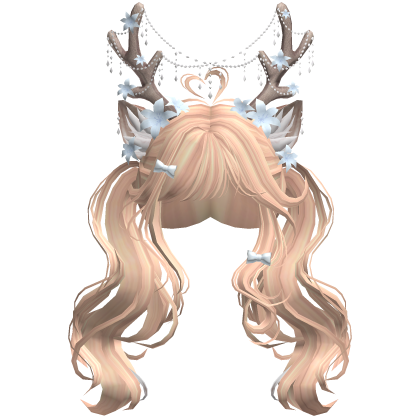 Ethereal Christmas Fairy Fawn Pigtails w/ Antlers