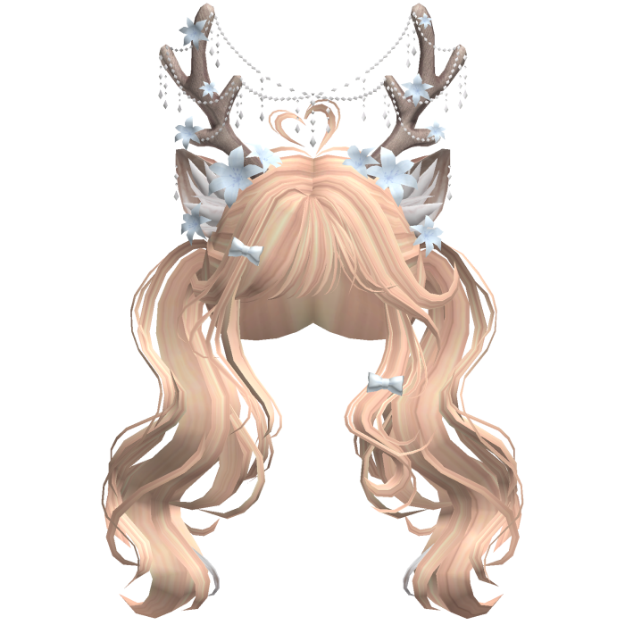 Ethereal Christmas Fairy Fawn Pigtails w/ Antlers