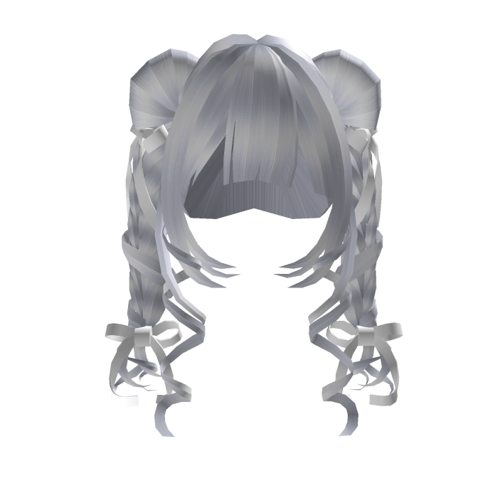White Doll Pigtails With White Bows