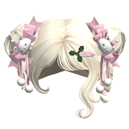 Kawaii Yellow Buns With Pink Christmas Bows