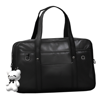 3.0 Japanese Black School Bag W White Bear Decor