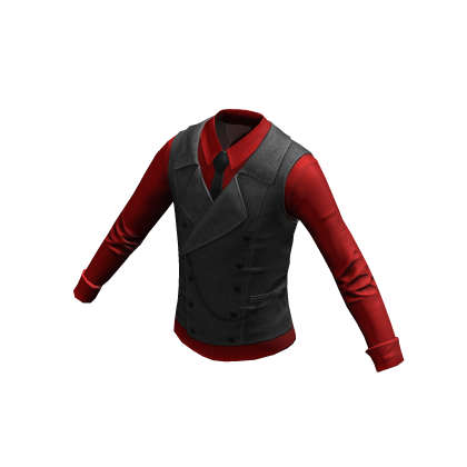 Formal Shirt w/ Vest & Tie | Gray Red