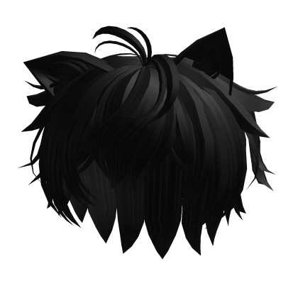 black messy catboy hair