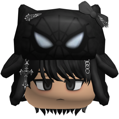 Spider man Hello Kitty Emo Boy Hair (Black) Roblox item