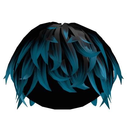Black and Blue Fluffy Messy Emo Boy Hair thumbnail