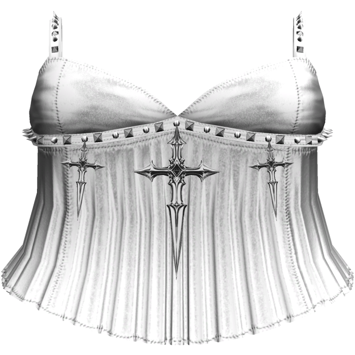 Gothic Emo Studded Cross Dagger Dress White
