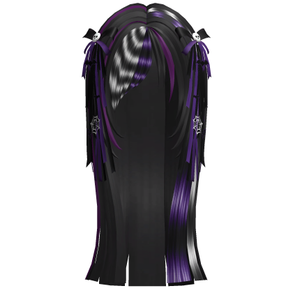 scene halloween hair w purple goth bows black y2k
