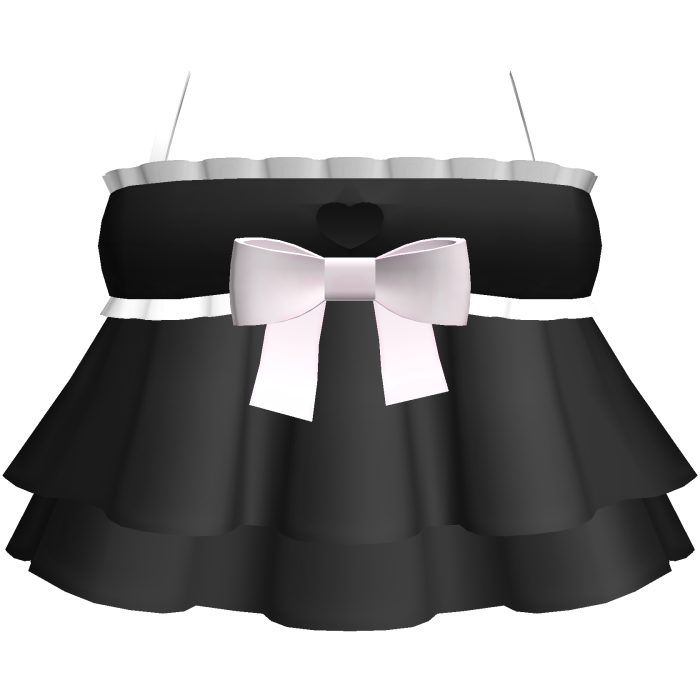 ♡ : cute black & pink heart cutout ruffle dress