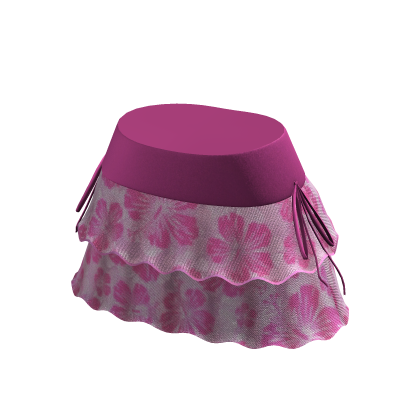 Pink Summer Hibiscus Mini Skirt