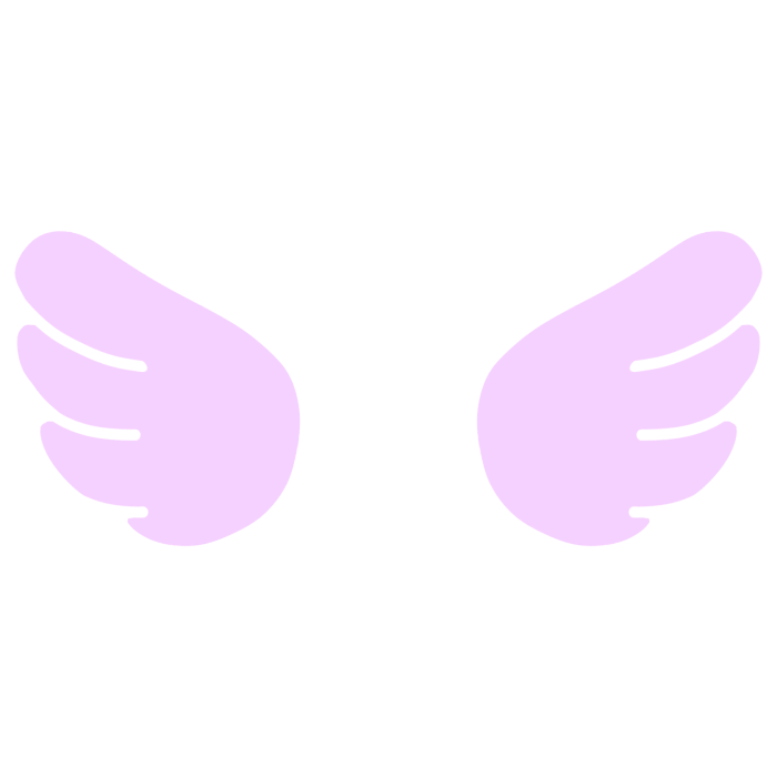 ♡ Cute Glowing Chibi Angel Wings Pastel Purple