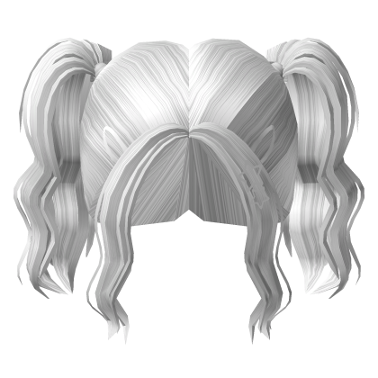 White Cheap Curly Ponytails with Clips Roblox item