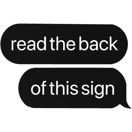 read the back of this sign good boy text