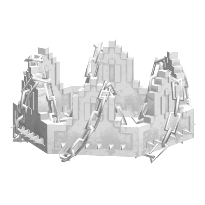 [ADD-ON] Ivory White Chained Spiky 8-Bit Crown Roblox item render