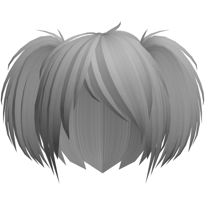 Cute emo messy grey side pigtails