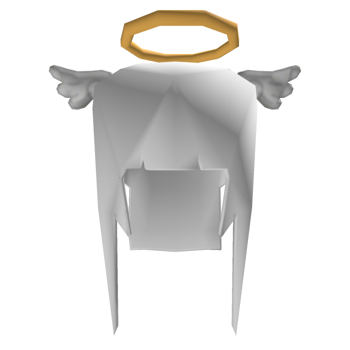 Low Poly Angelic wings Halo White Hair