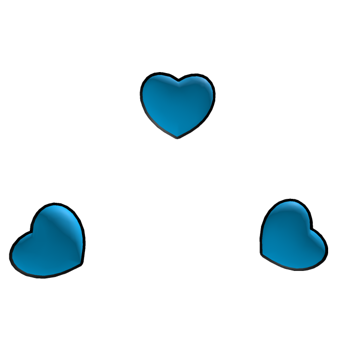2D Floating Heart Head (Blue)