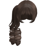 kawaii curly hairstyle with pigtails (brown)