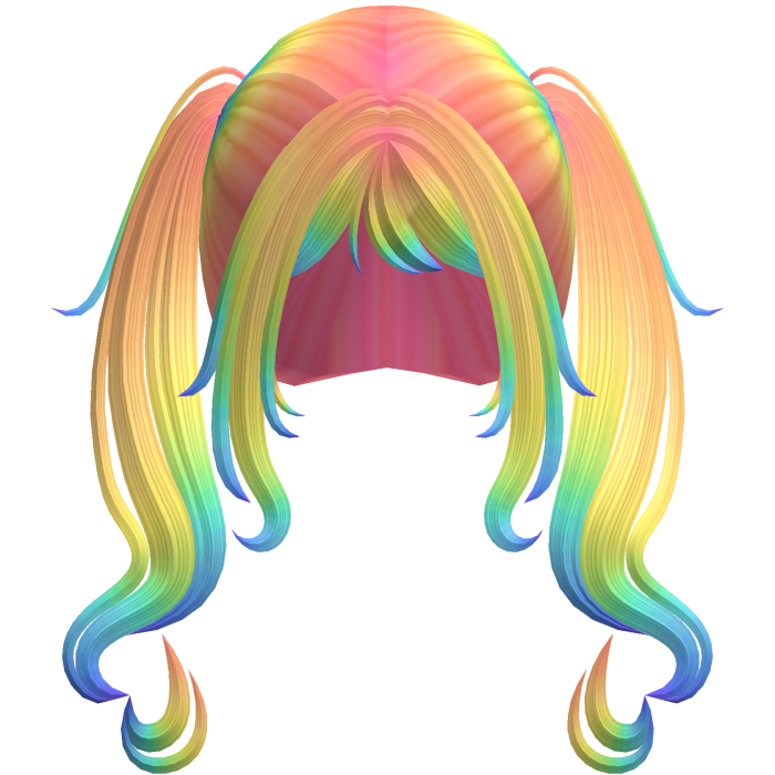 Swirly Curled Long Pigtails (Rainbow)