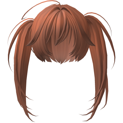 messy asymmetrical moe pigtails in ginger