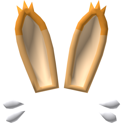 Orange Bunny Ears w/ Whiskers Roblox item